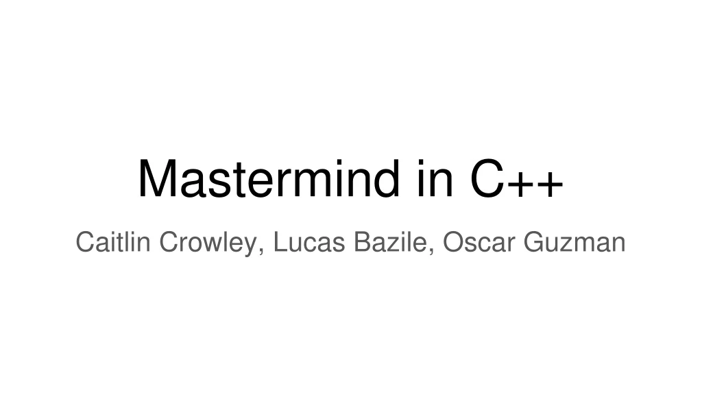mastermind in c