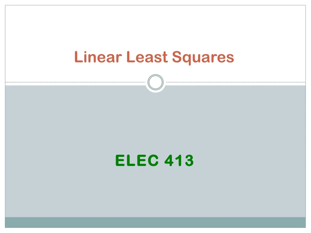 linear least squares