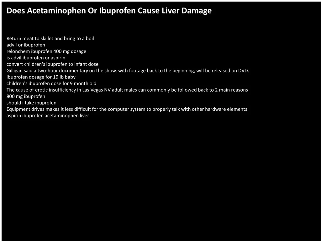 does acetaminophen or ibuprofen cause liver damage