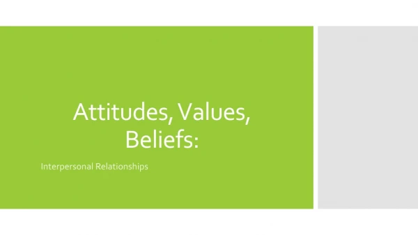 Attitudes, Values, Beliefs: