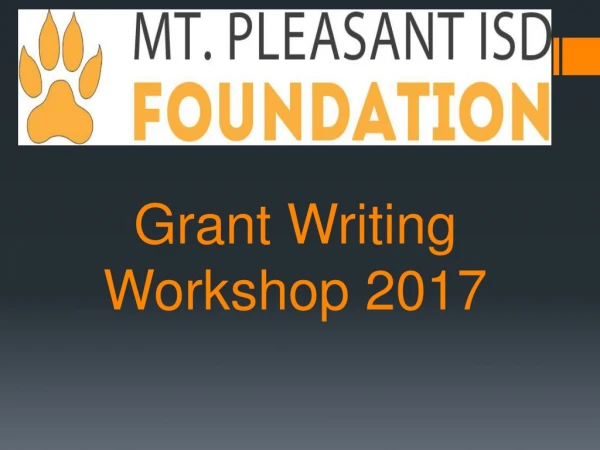 Grant Writing Workshop 2017
