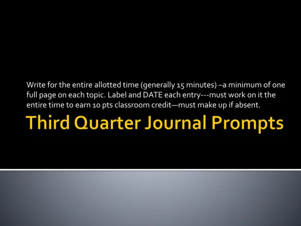 Third Quarter Journal Prompts
