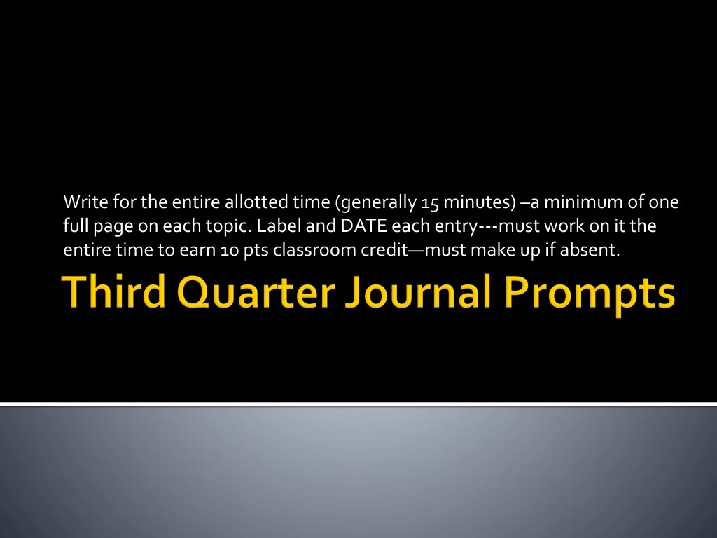 third quarter journal prompts