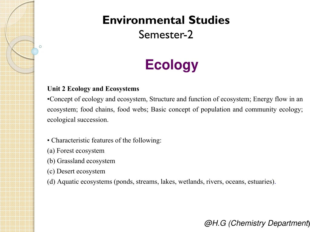 environmental studies semester 2