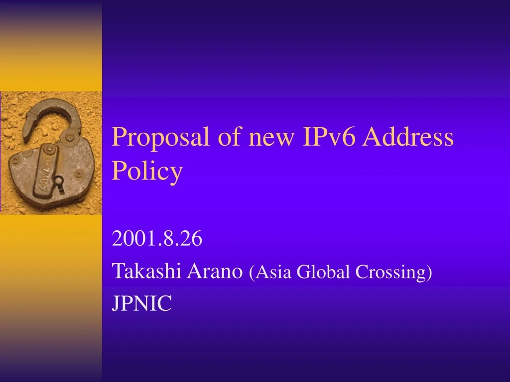 proposal of new ipv6 address policy