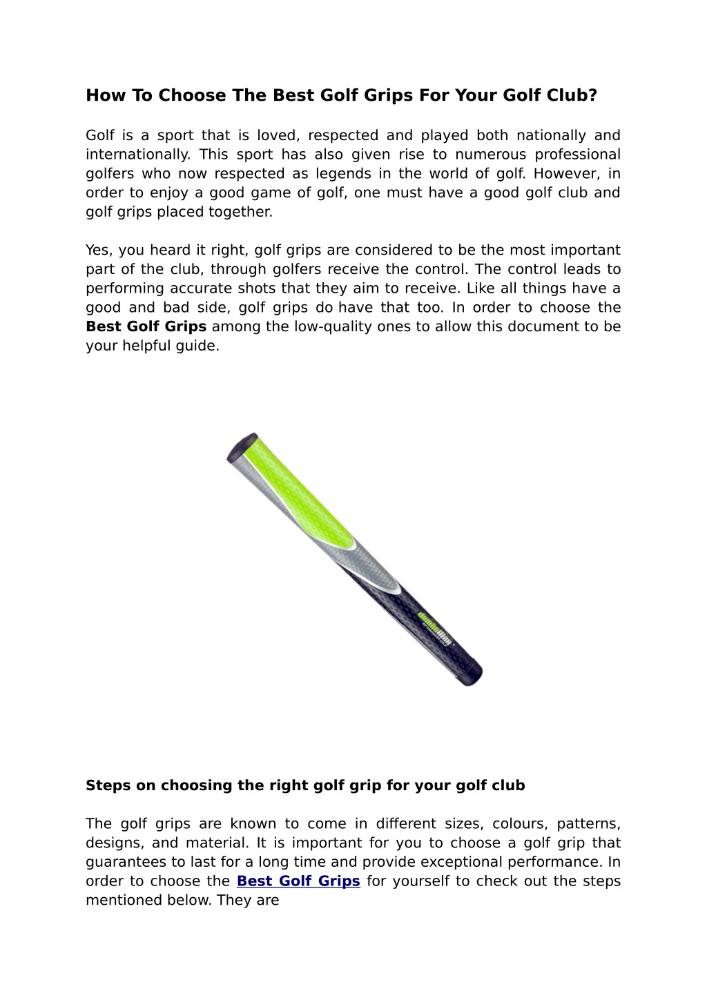 how to choose the best golf grips for your golf
