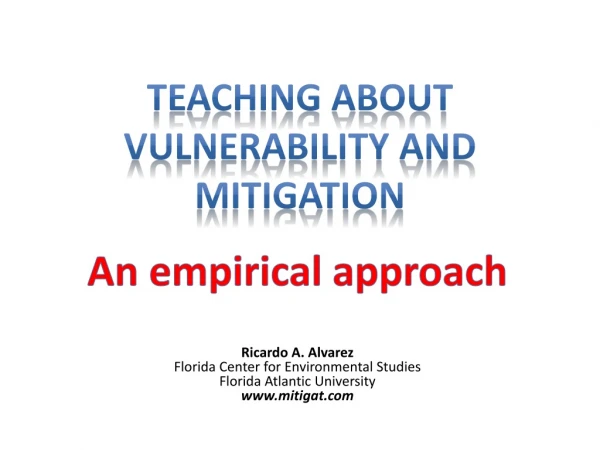 Teaching about vulnerability and mitigation