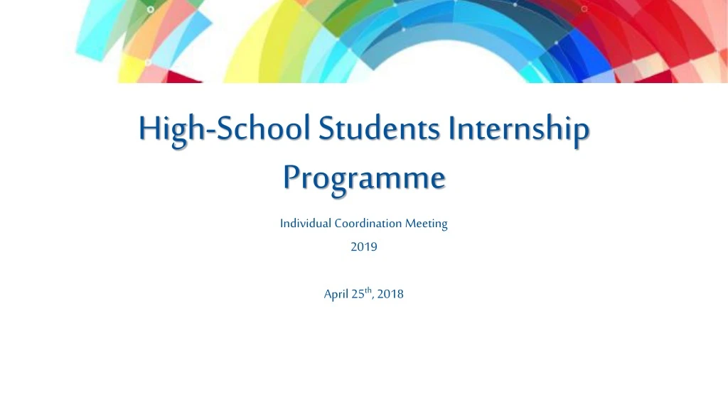 high school students internship programme