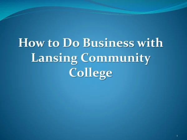 How to Do Business with Lansing Community College