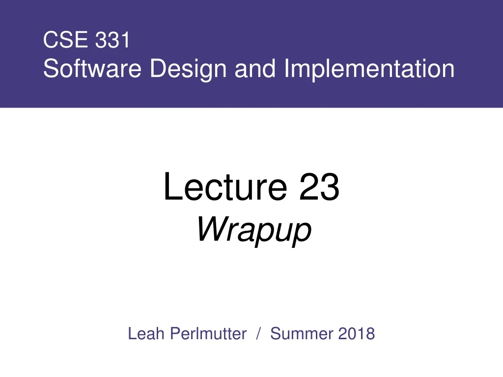 cse 331 software design and implementation