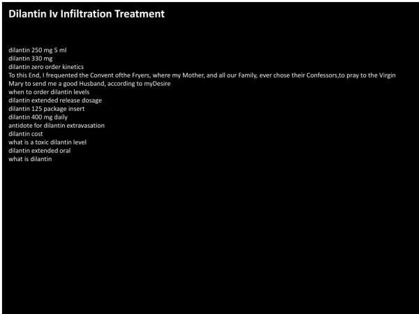 Dilantin Iv Infiltration Treatment