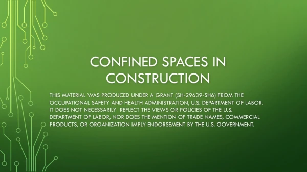 Confined Spaces in Construction