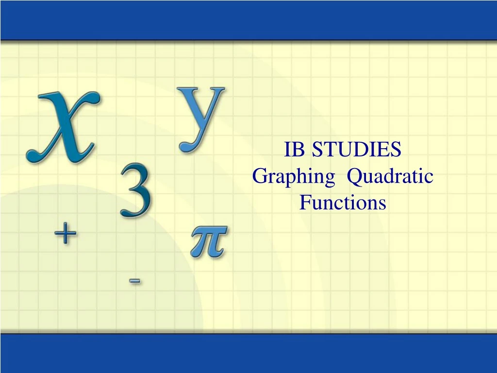 ib studies graphing quadratic functions