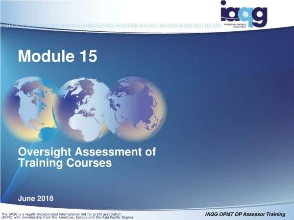 Oversight Assessment of Training Courses