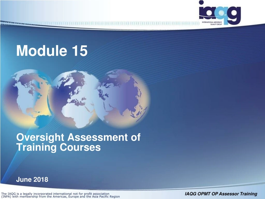 oversight assessment of training courses