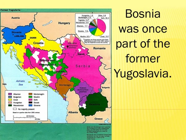 Bosnia was once part of the former Yugoslavia.