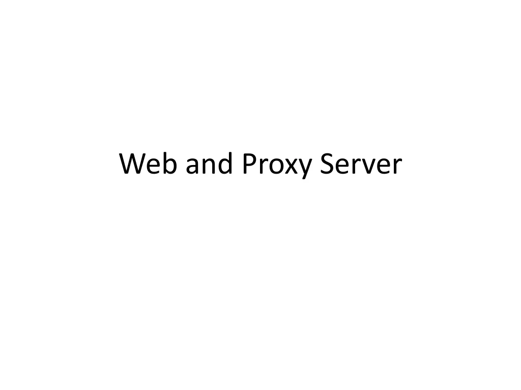 web and proxy server