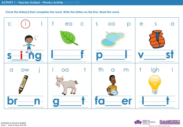 ACTIVITY 1 – Teacher Guided – Phonemic Awareness