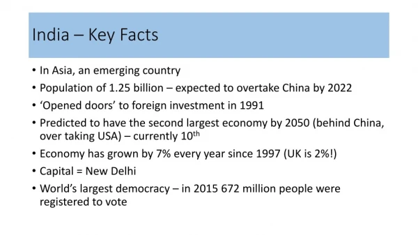 India – Key Facts