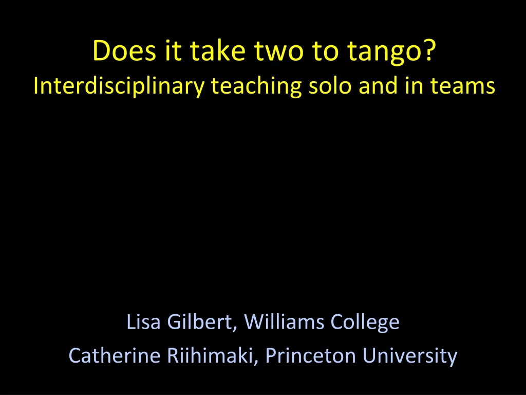 does it take two to tango interdisciplinary teaching solo and in teams