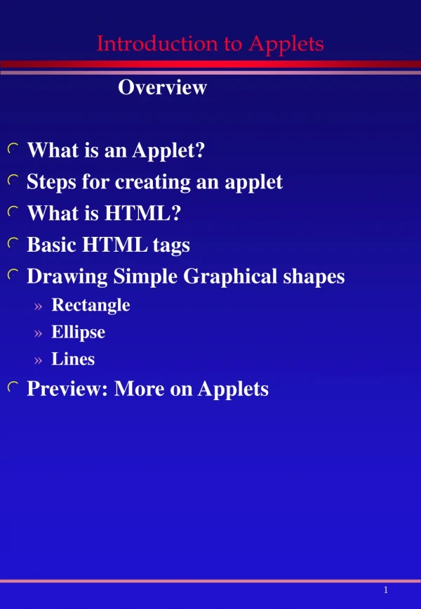 Introduction to Applets