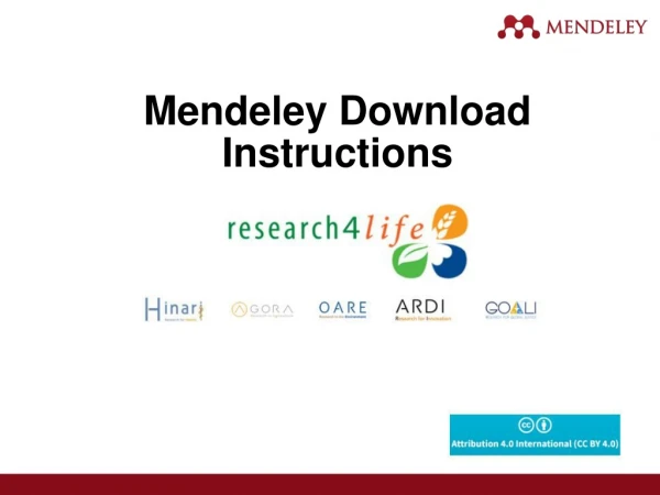 Mendeley Download Instructions