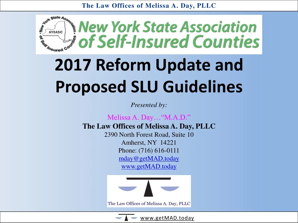 2017 reform update and proposed slu guidelines