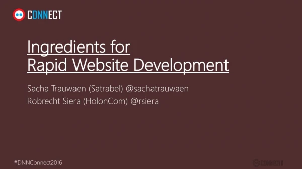 Ingredients for Rapid Website Development
