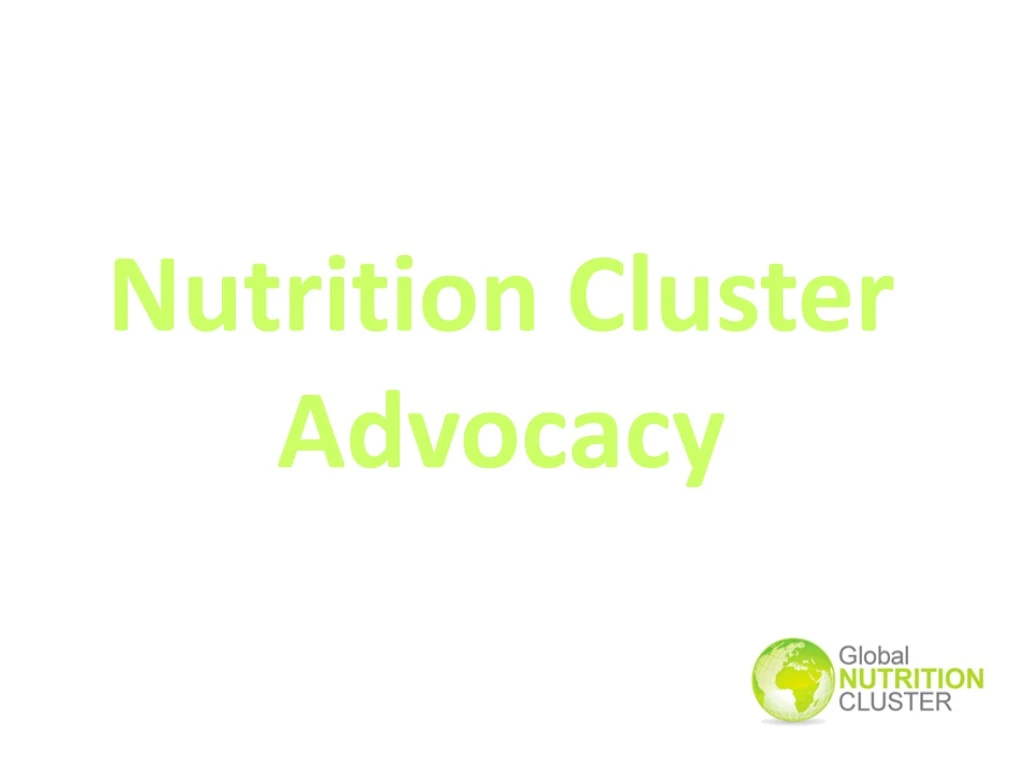 nutrition cluster advocacy