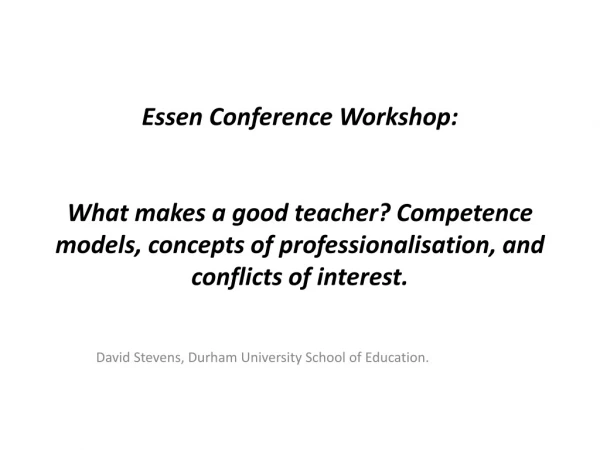 David Stevens, Durham University School of Education.