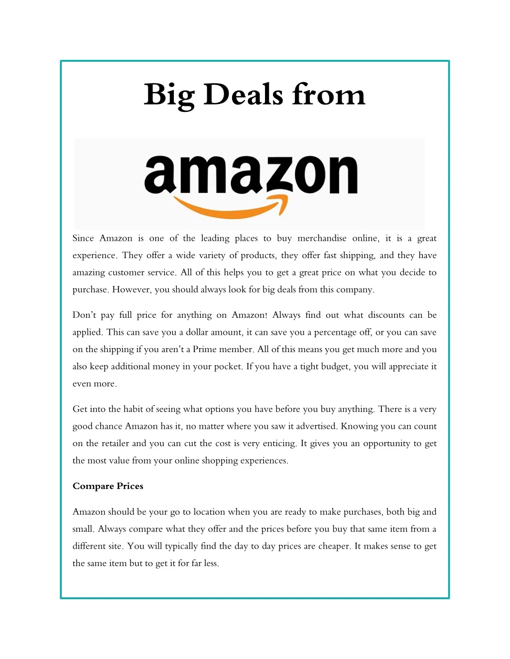 big deals from