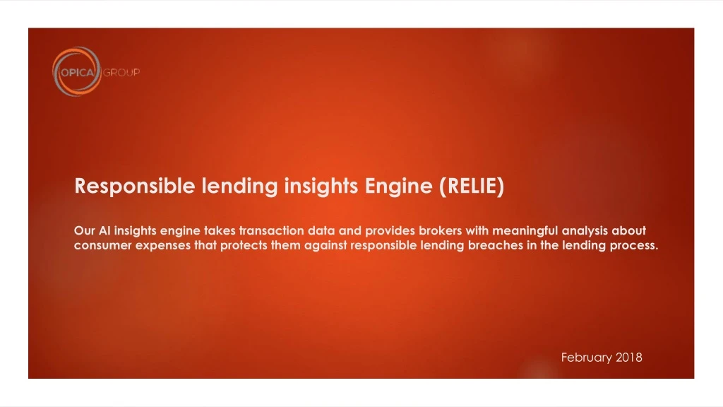 responsible lending insights engine relie