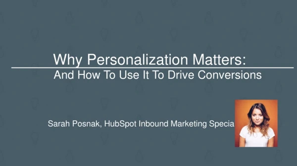 Why Personalization Matters: