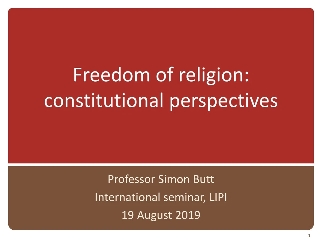 freedom of religion constitutional perspectives