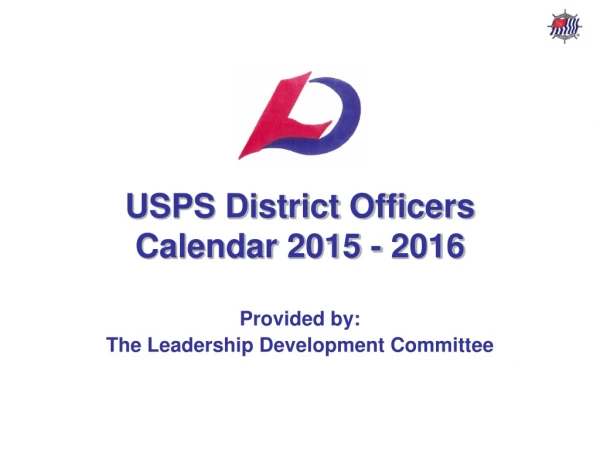 USPS District Officers Calendar 2015 - 2016