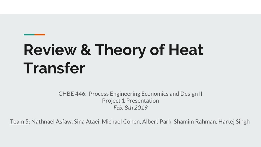 review theory of heat transfer