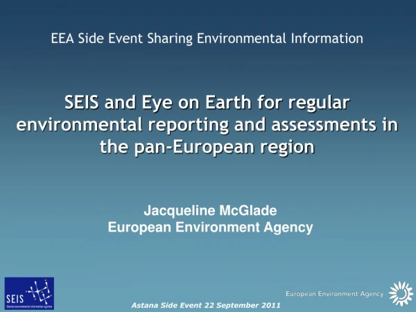 Jacqueline McGlade European Environment Agency