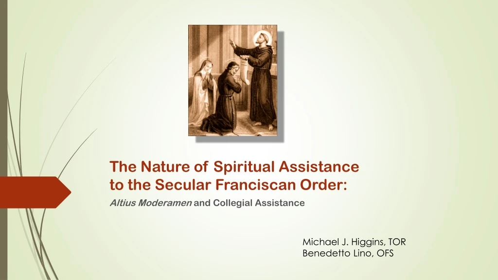 the nature of spiritual assistance to the secular franciscan order