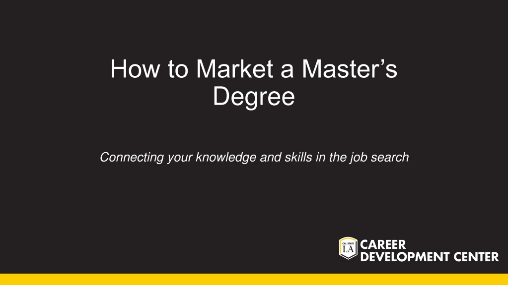 how to market a master s degree