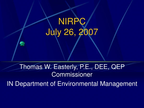 NIRPC July 26, 2007