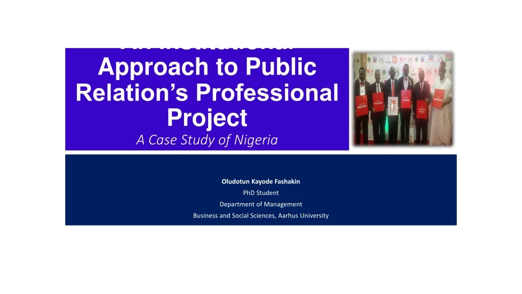 an institutional approach to public relation s professional project a case study of nigeria