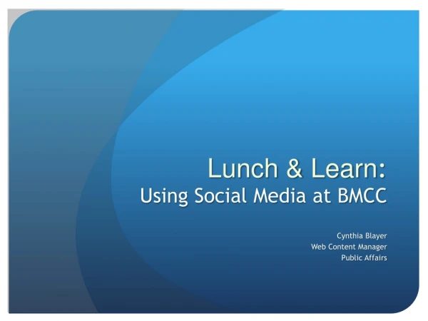 Lunch &amp; Learn :