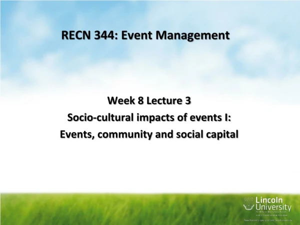 RECN 344: Event Management