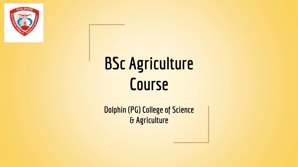 bsc agriculture course