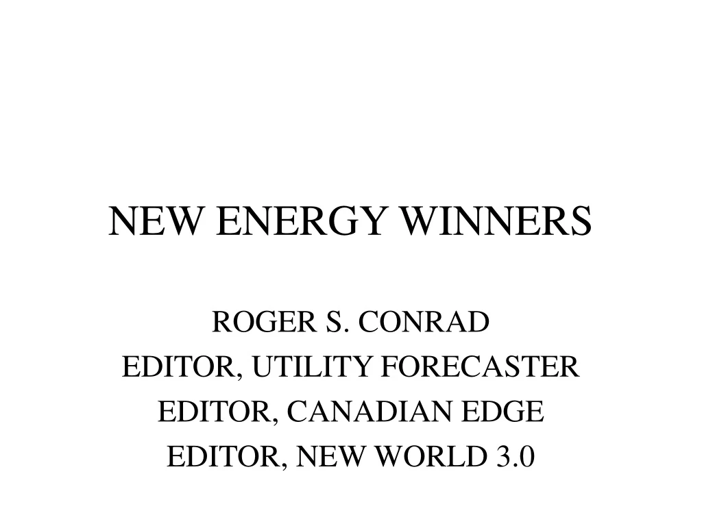 new energy winners