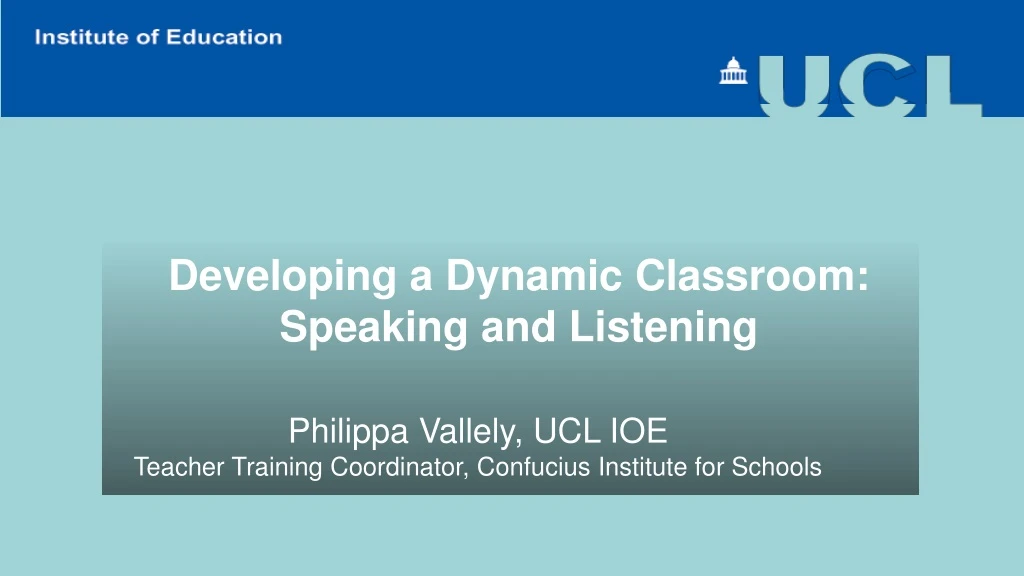 developing a dynamic classroom speaking