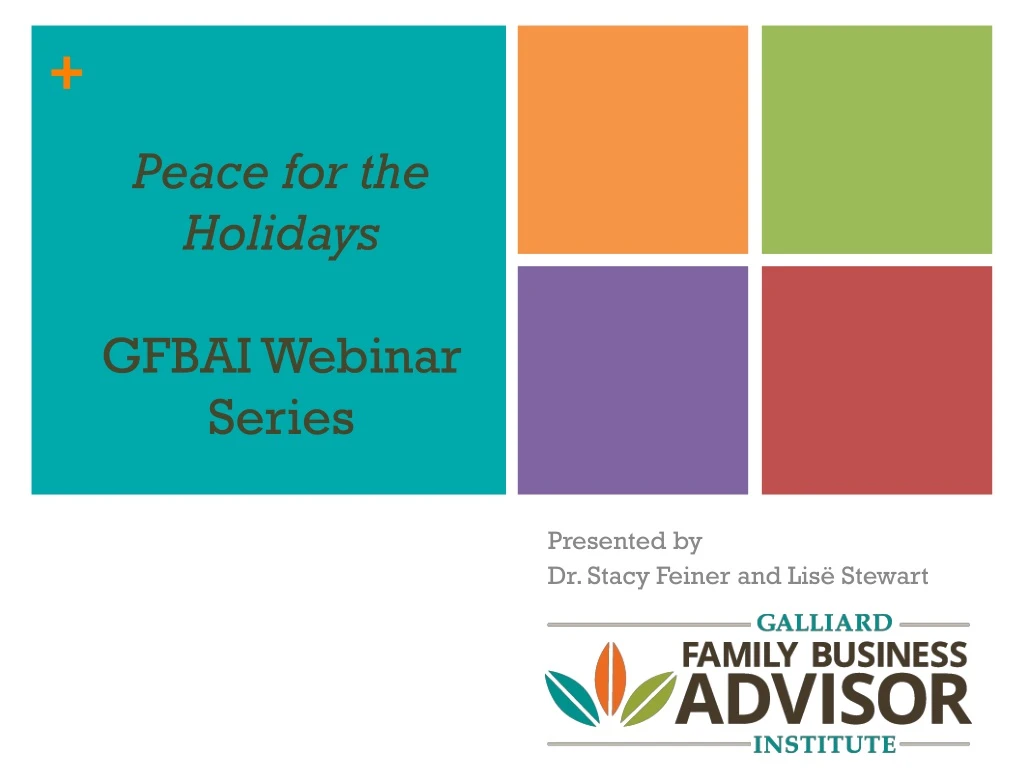 peace for the holidays gfbai webinar series