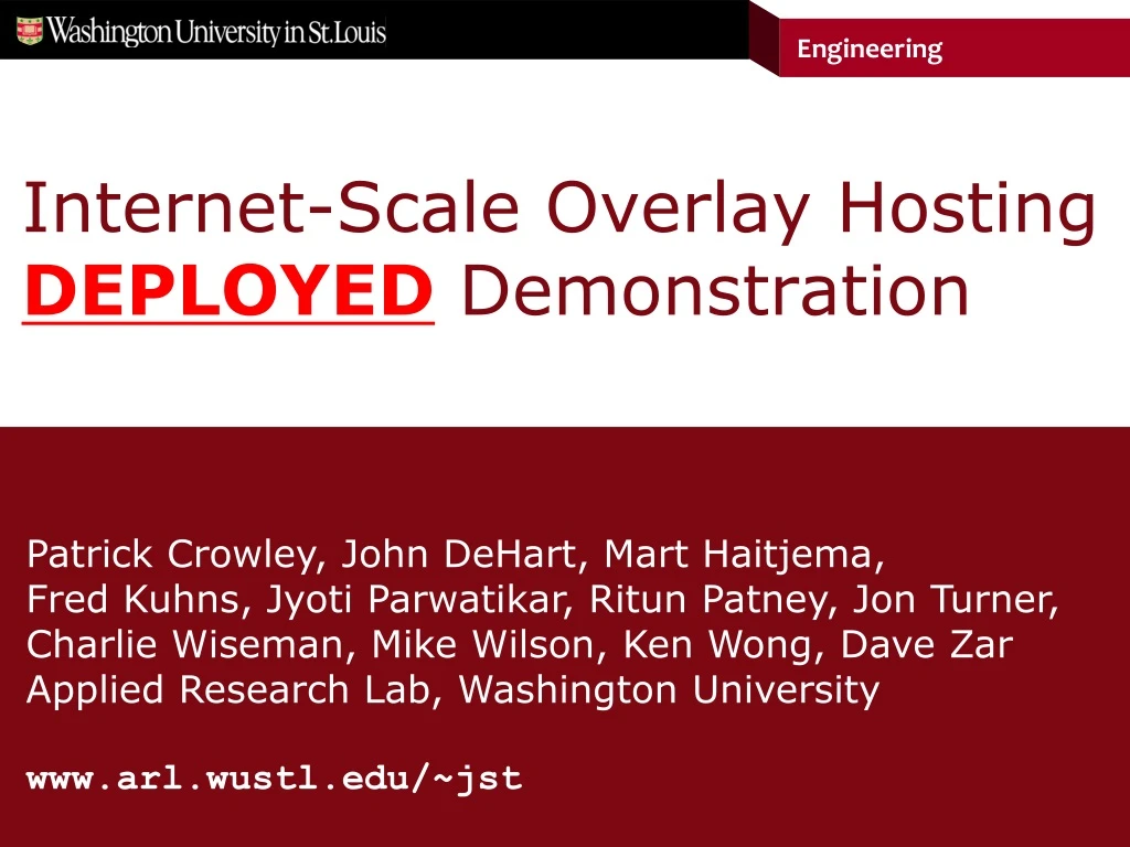 internet scale overlay hosting deployed demonstration