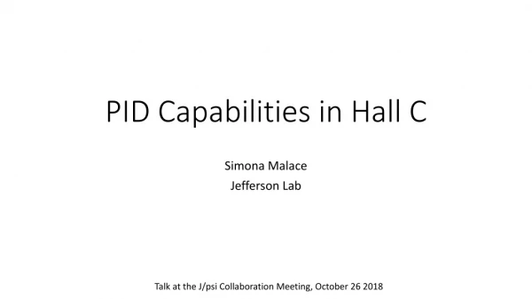 PID Capabilities in Hall C