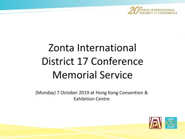 Zonta International District 17 Conference Memorial Service